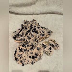 🌸5/$50🌸Haute Hippie Kids Cream Top with Black Floral Print